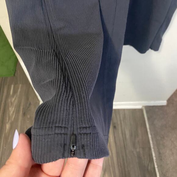 Lululemon Brushed Softstreme Ribbed Zip Flared Pant Dark Grey Ankle Zipper Sz 14 - Picture 5 of 14
